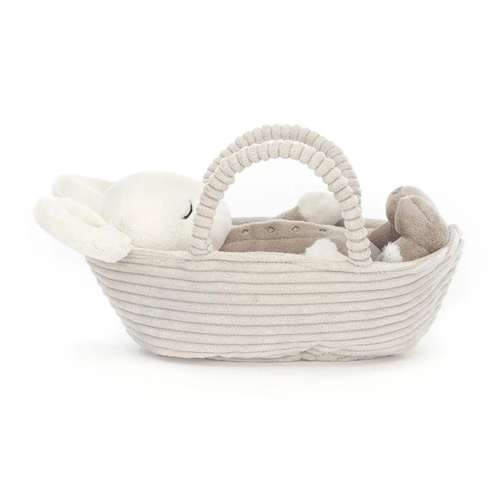 Soft Plush Mouse Toy Set in Woven Basket – Cuddly Stuffed Animal for Kids & Babies